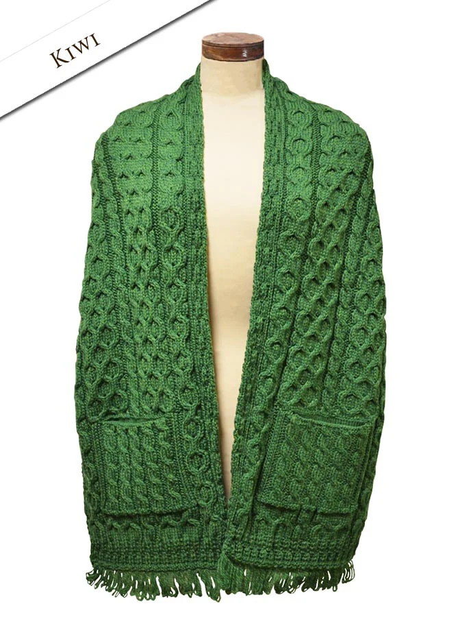 Aran Shawl Wrap with Pockets - Image 24