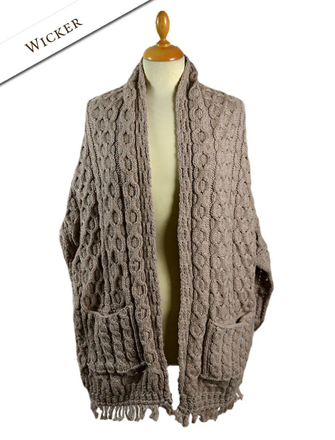 Aran Shawl Wrap with Pockets - Image 28