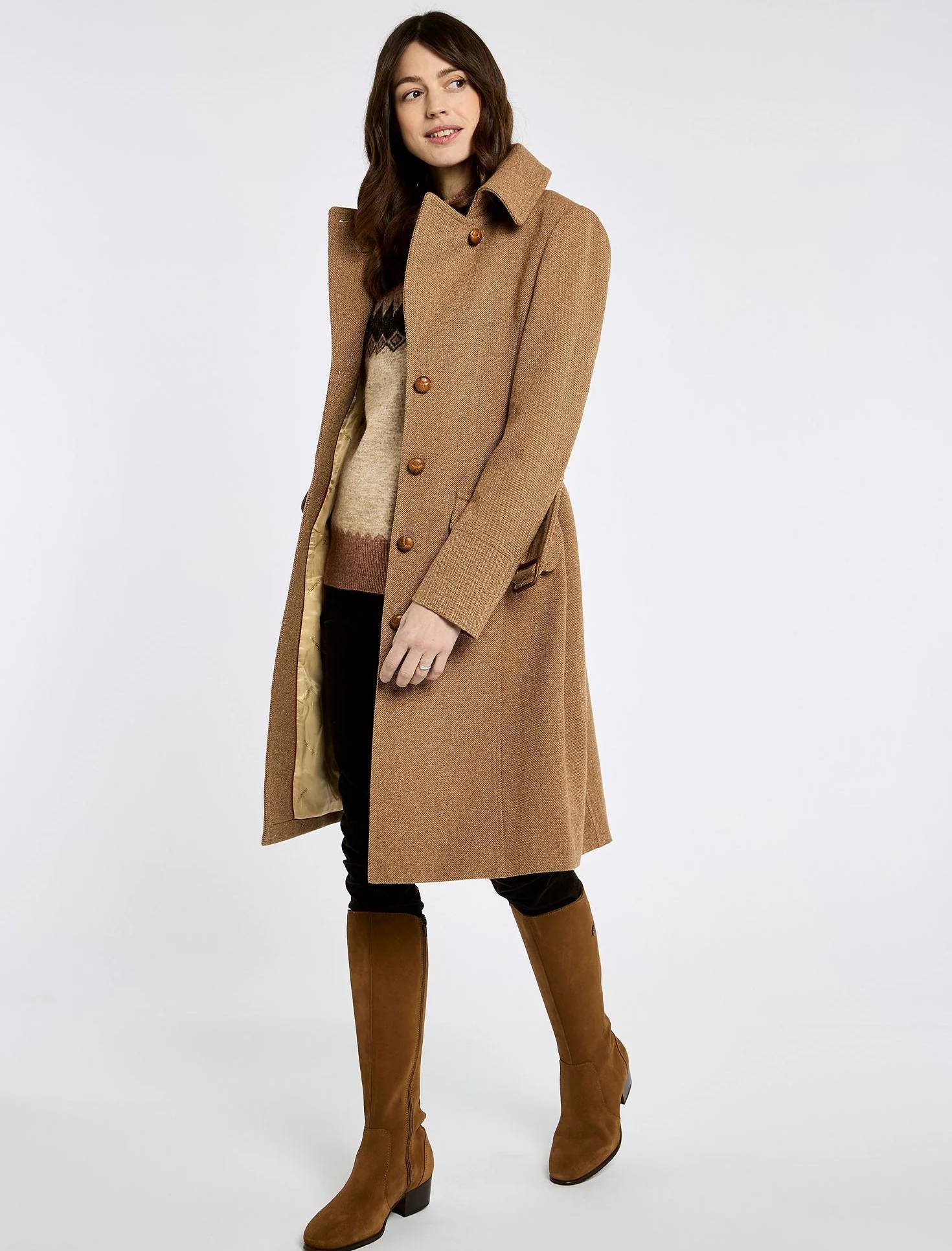 Brookvale Fitted Tweed Coat - Image 7