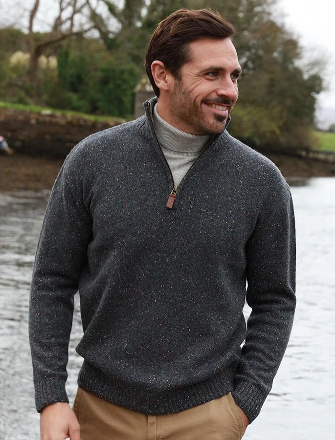 Donegal Blend Zip Neck Sweater - Image 3