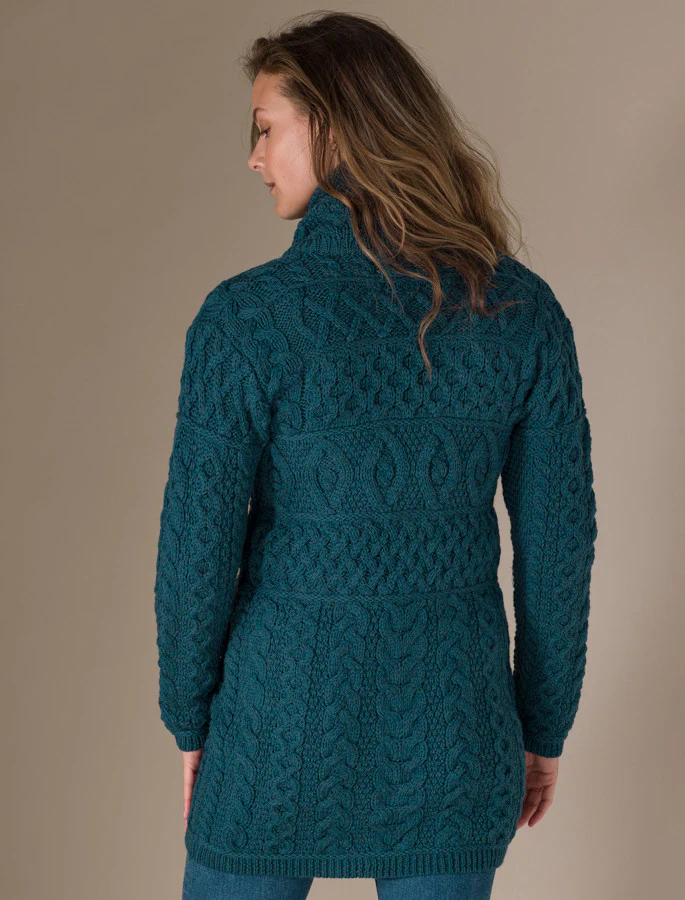 Double Collar Merino Aran Coat - Image 12