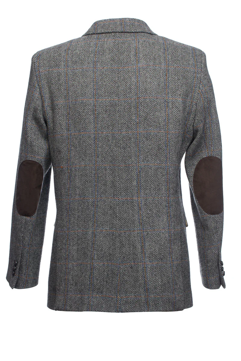 Grey Hunting Tweed Jacket with Moleskin Trim - Image 11