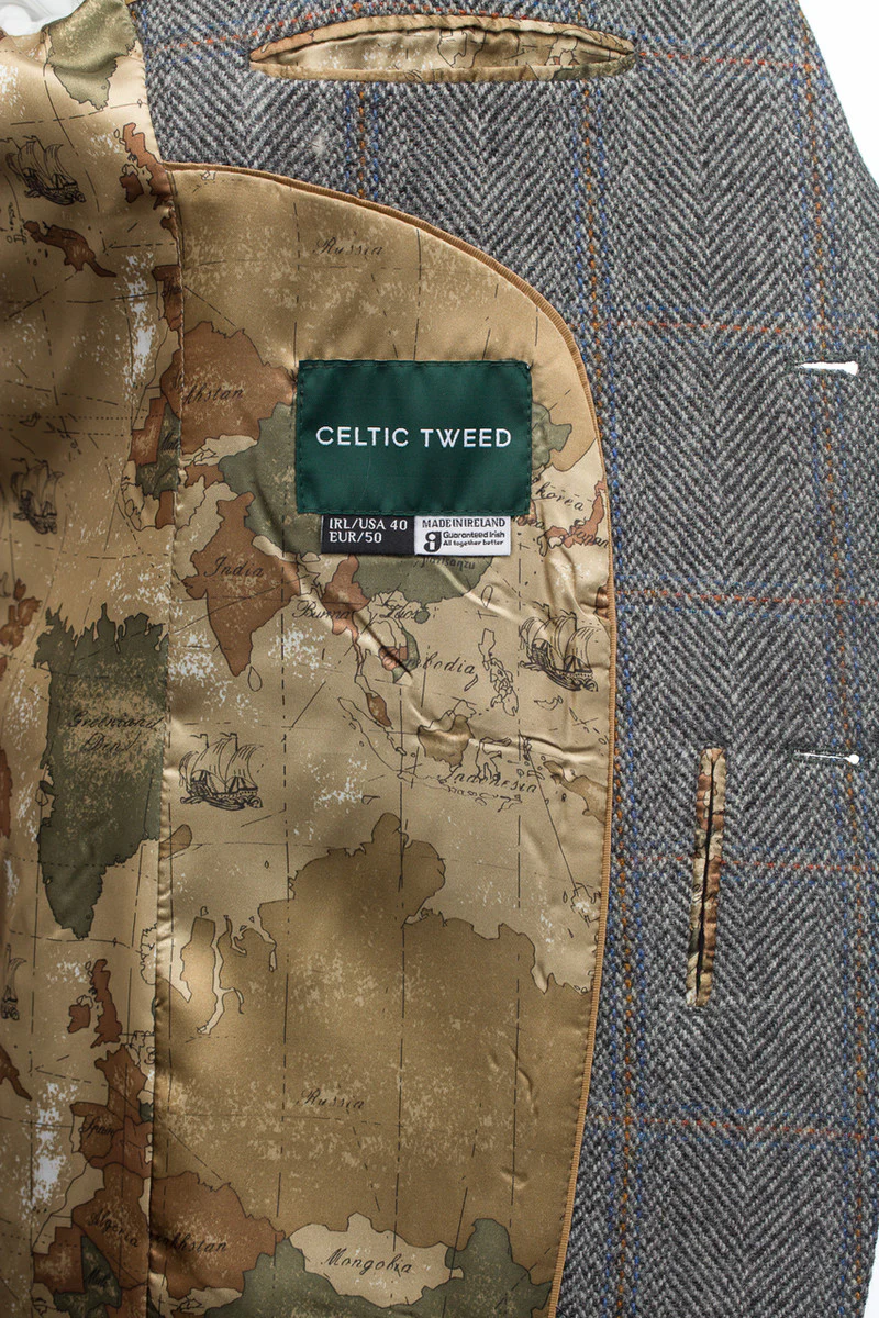 Grey Hunting Tweed Jacket with Moleskin Trim - Image 9