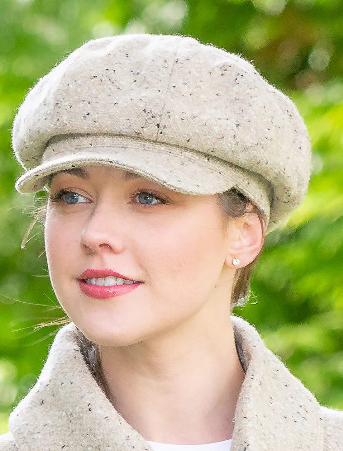 Handmade Ladies Yoko Tweed Hat - Oatmeal - Image 3
