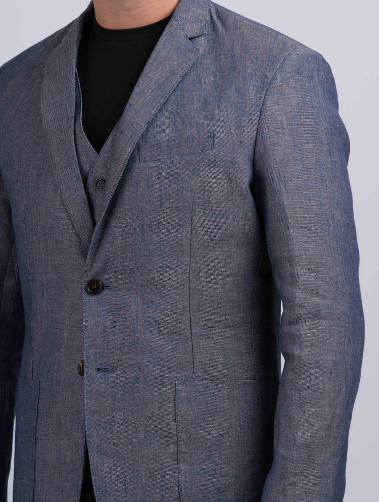 Irish Denim Linen Jacket - Image 4