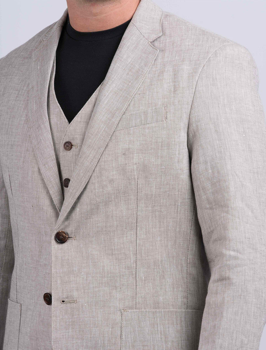 Irish Desert Grey Linen Jacket - Image 4