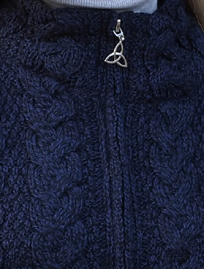 Ladies Merino Cable Design Zip Coatigan - Image 11
