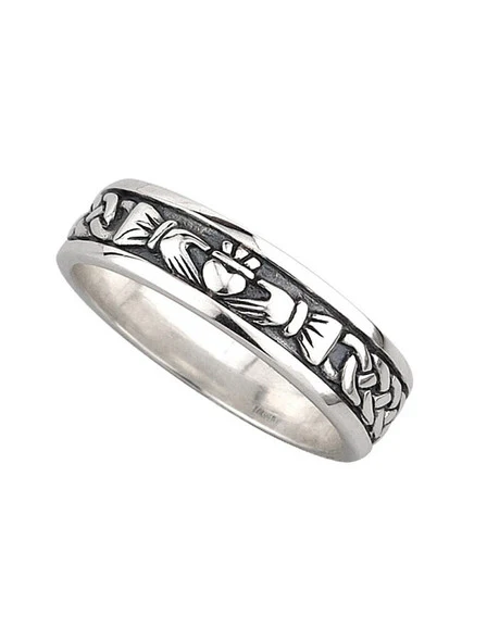 Ladies Oxidised Claddagh Ring - Image 2