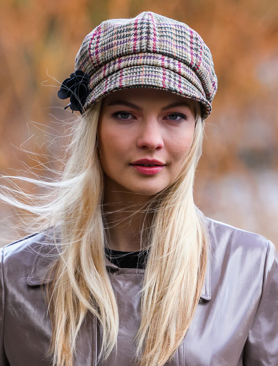 Ladies Tweed Newsboy Hat - Image 10