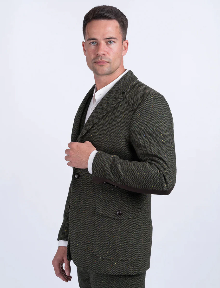 McDonagh Green Herringbone Heritage Tweed Jacket - Image 4