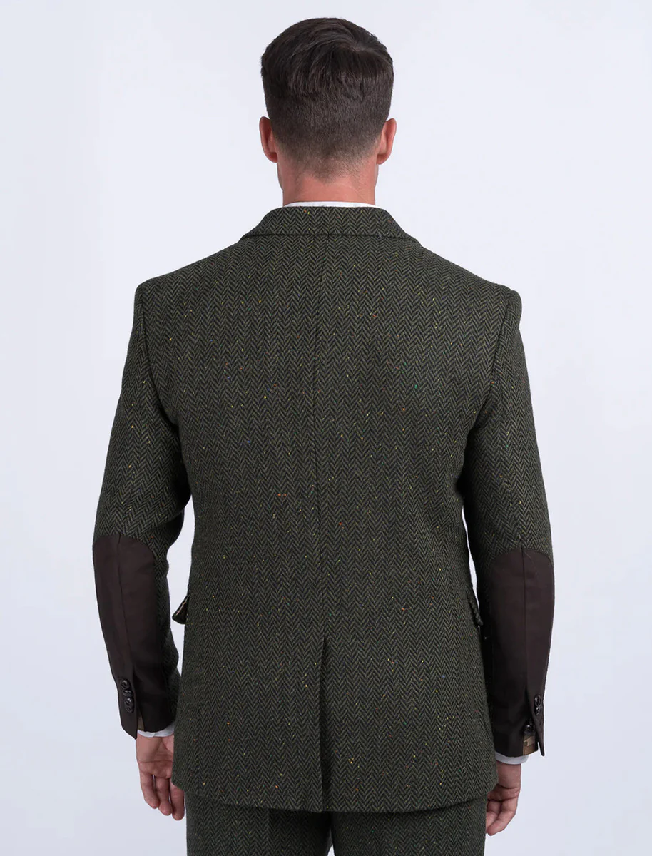 McDonagh Green Herringbone Heritage Tweed Jacket - Image 5