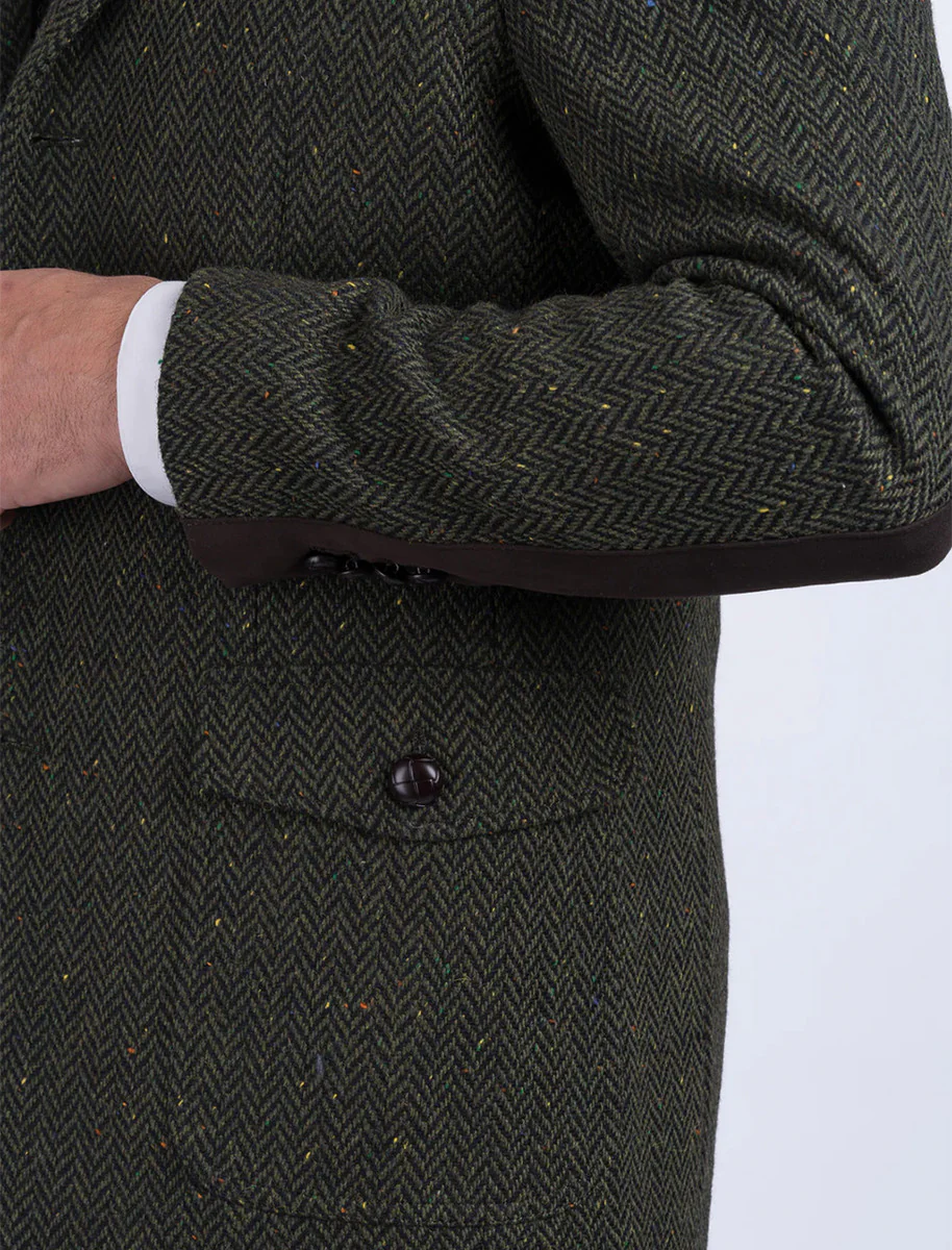 McDonagh Green Herringbone Heritage Tweed Jacket - Image 6