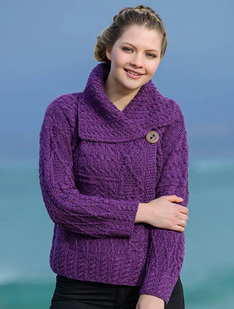 Patchwork Cardigan With Collar - Image 12