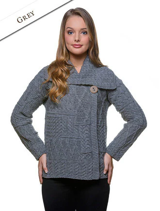 Patchwork Cardigan With Collar - Image 13