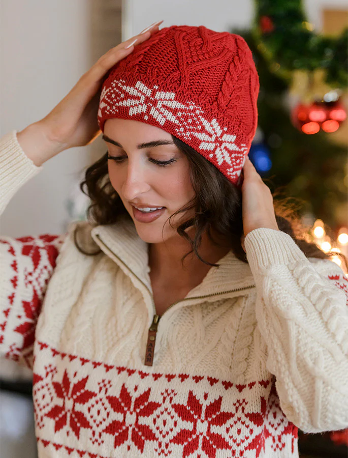 Fairisle Snowflake Aran Hat