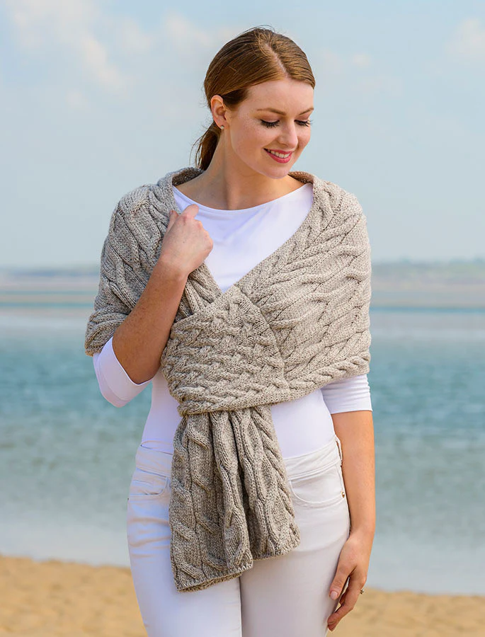 Super Soft Cabled Shawl Wrap - Image 12