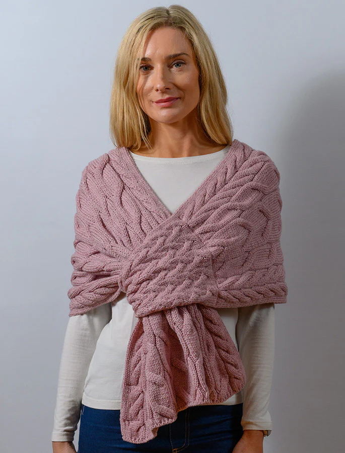 Super Soft Cabled Shawl Wrap - Image 13