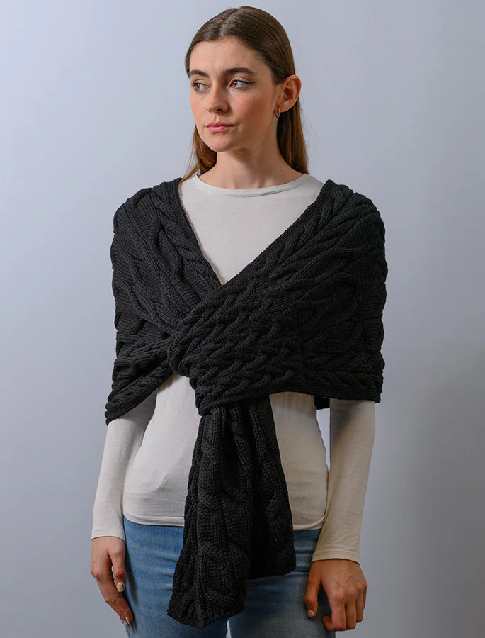 Super Soft Cabled Shawl Wrap - Image 14