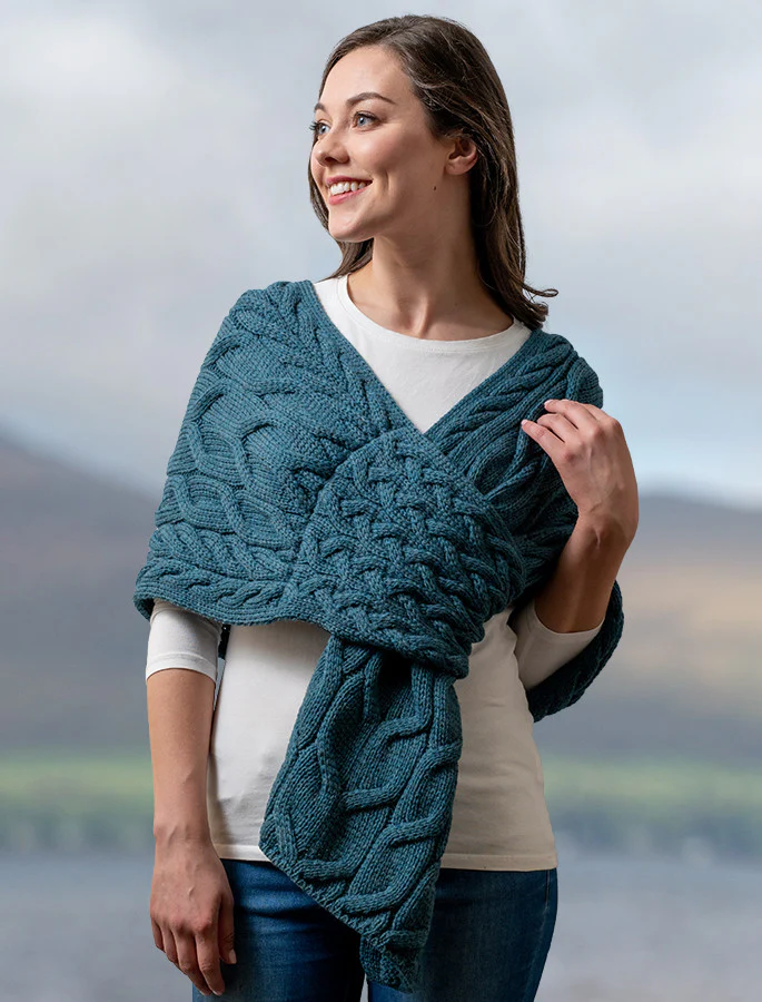 Super Soft Cabled Shawl Wrap - Image 4