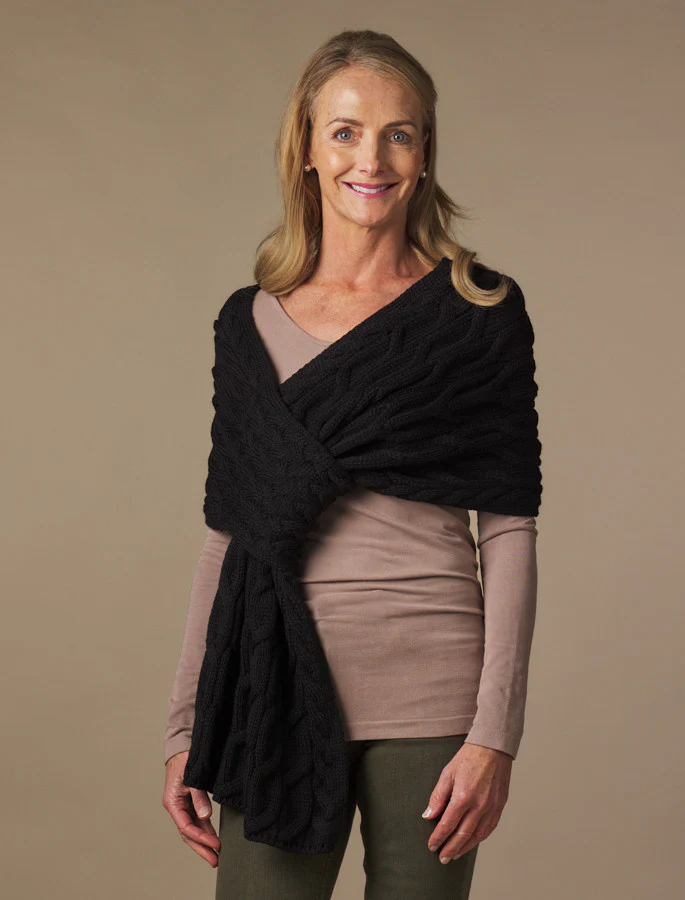 Super Soft Cabled Shawl Wrap - Image 7