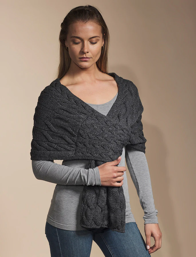 Super Soft Cabled Shawl Wrap - Image 8