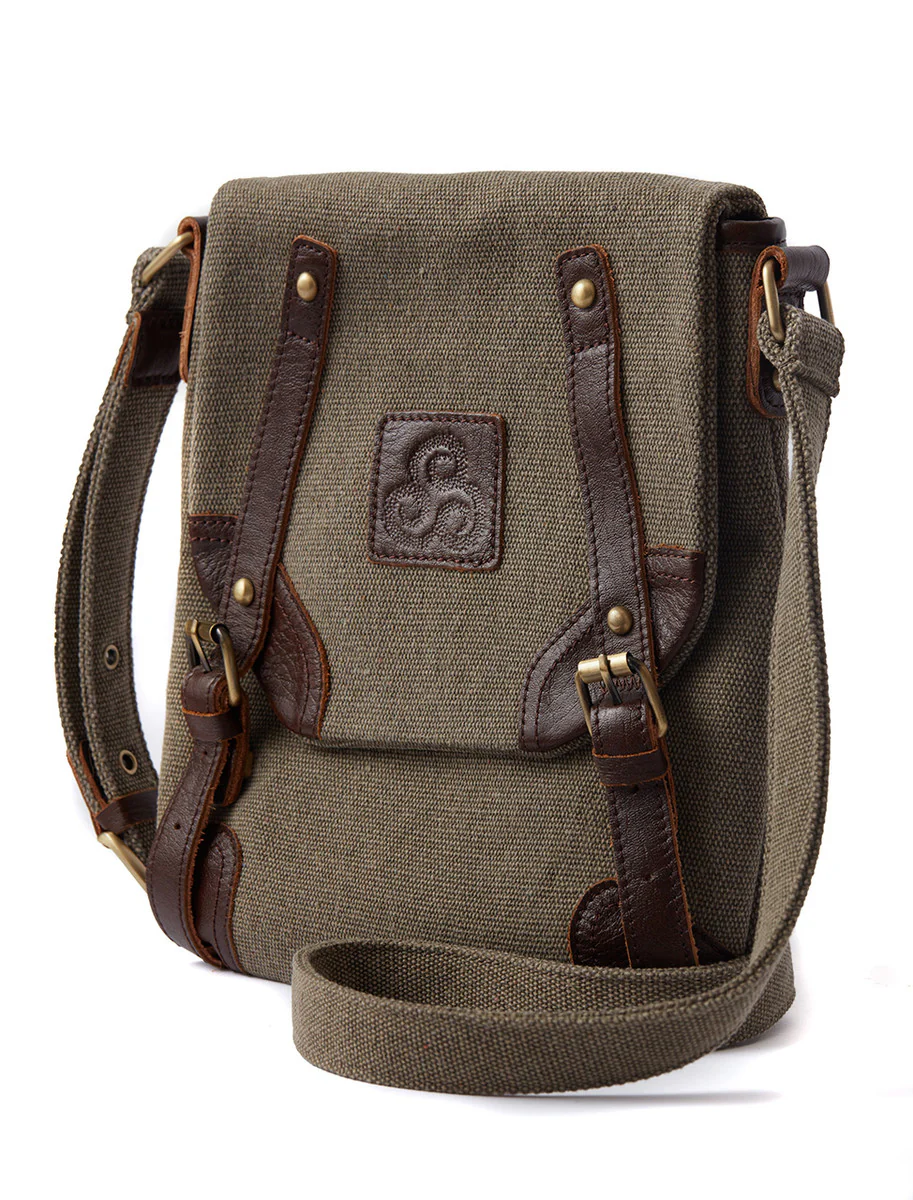 Traditional Tweed & Leather Double Buckle Bag - Image 3
