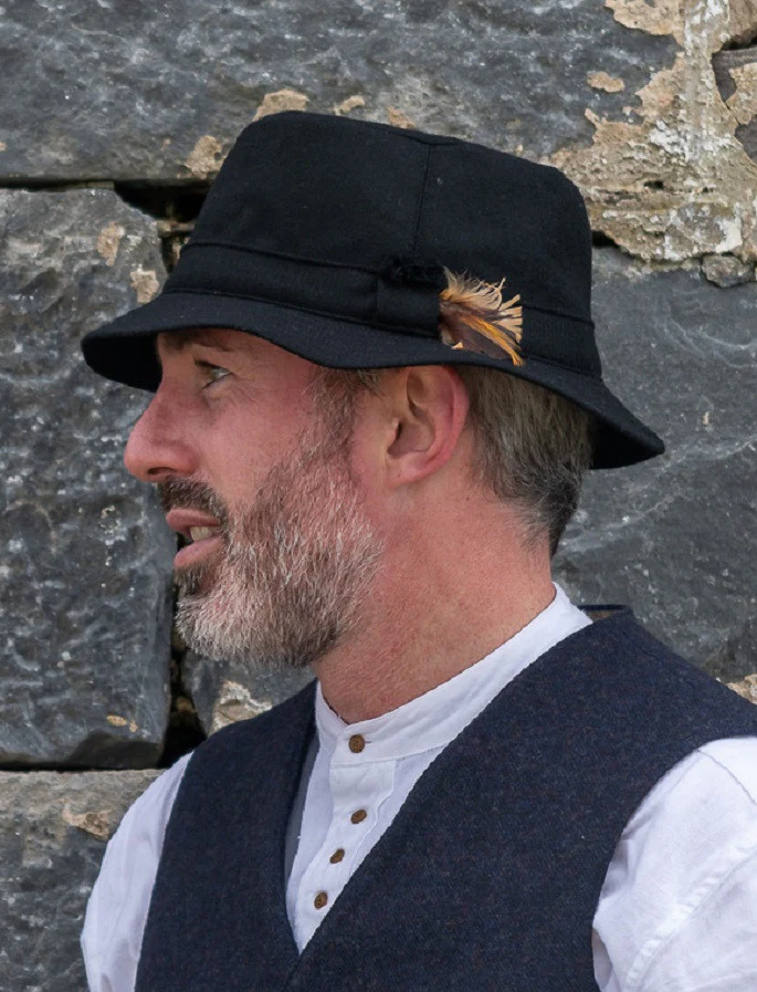 Tweed Walking Hat - Black - Image 3