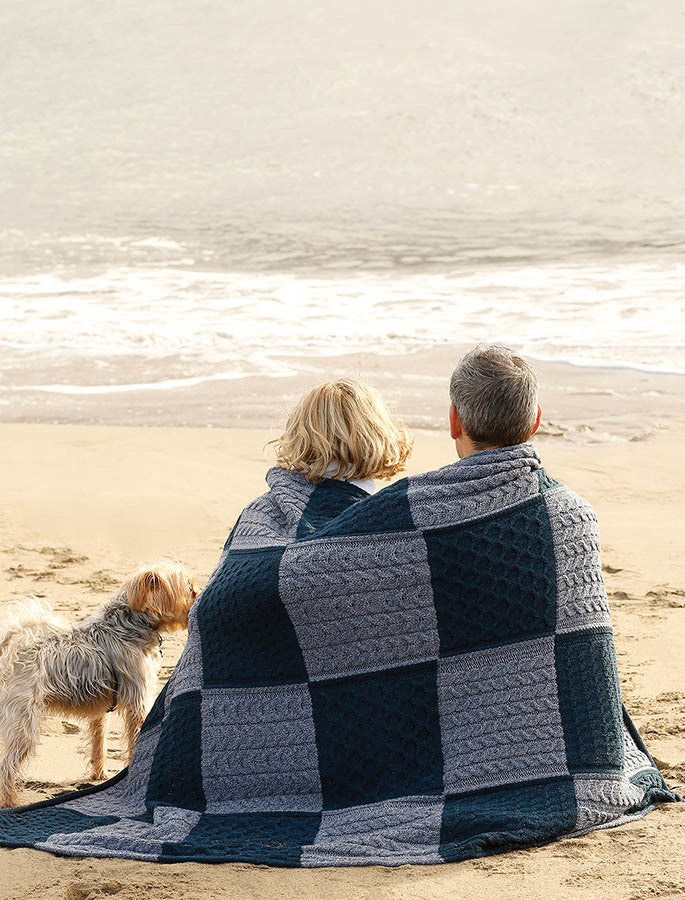 Two-Tone Aran Patchwork Throw - Image 4