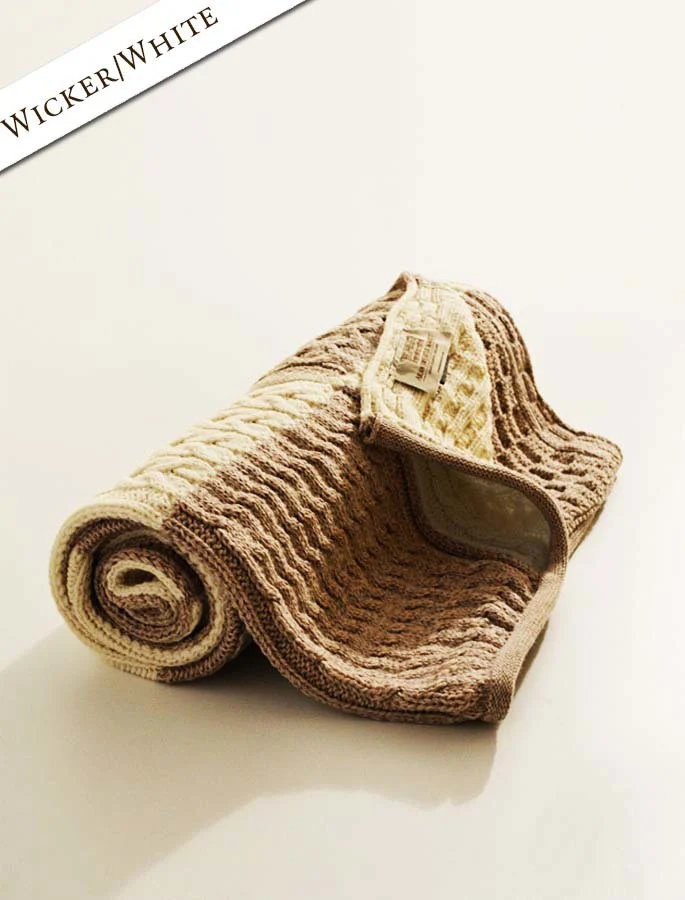Two-Tone Aran Patchwork Throw - Image 6