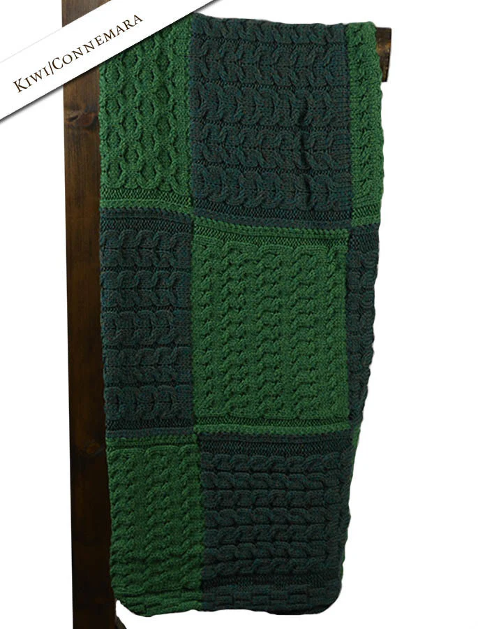 Two-Tone Aran Patchwork Throw - Image 7