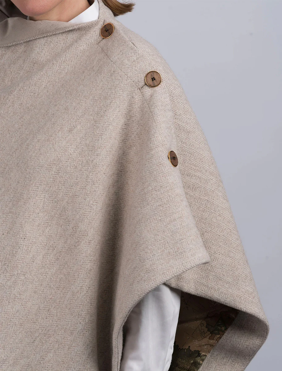Women's Alpaca Tweed Wool Poncho - Image 4